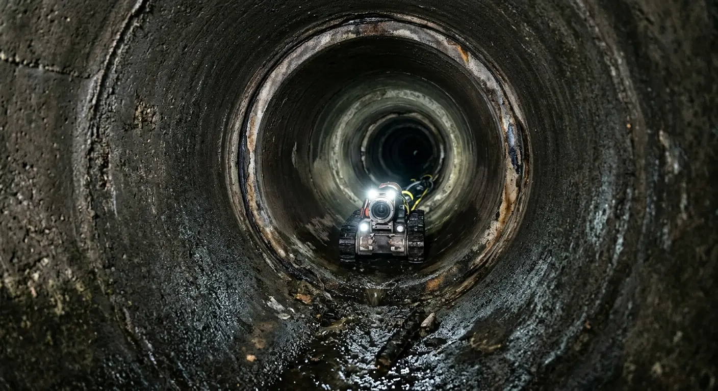 Robotic sewer camera inspecting pipe interior for Drain Snake Service in Azle